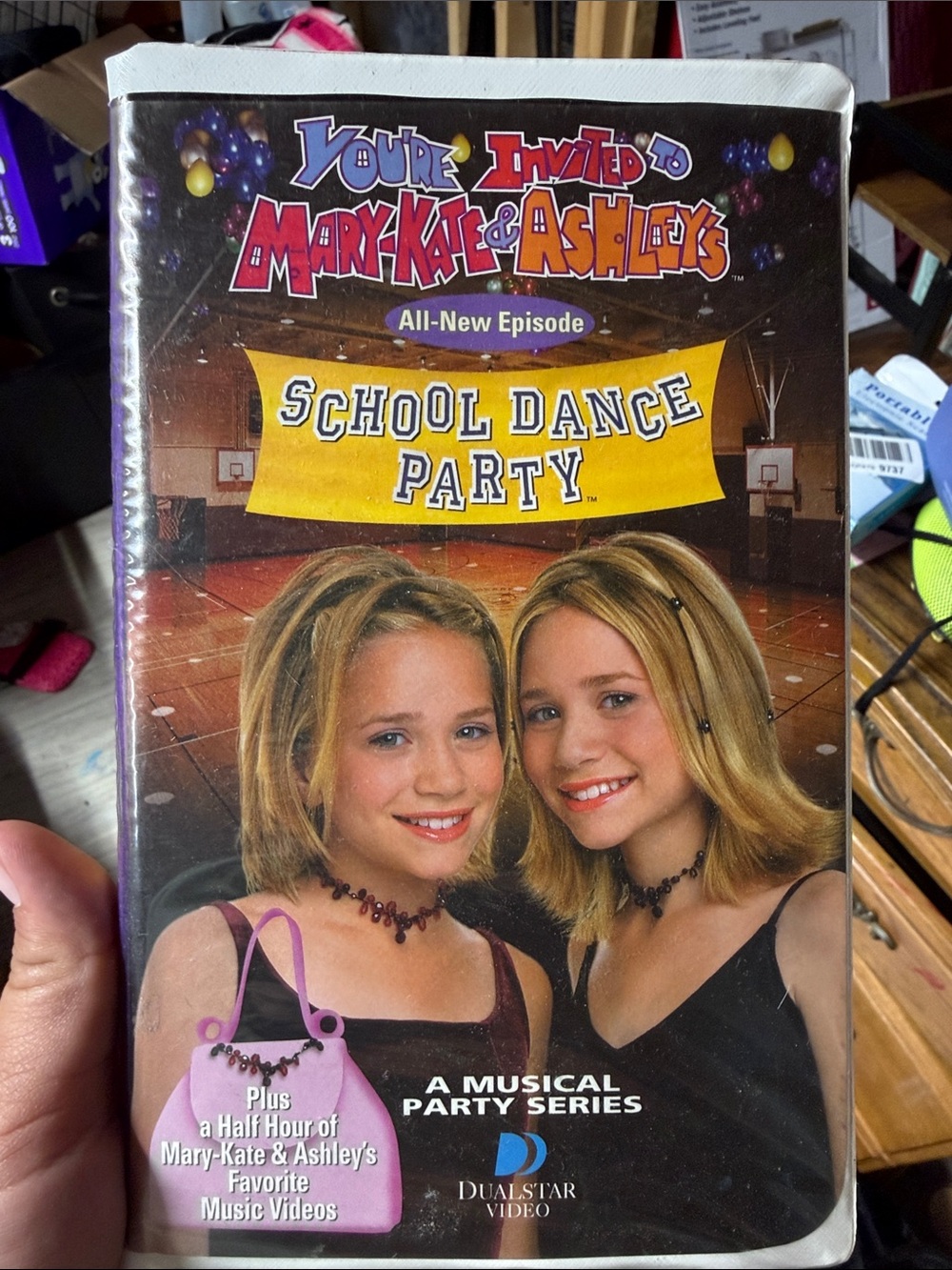 Mary Kate & Ashley Warner Bros. Black VHS Tape with White Label